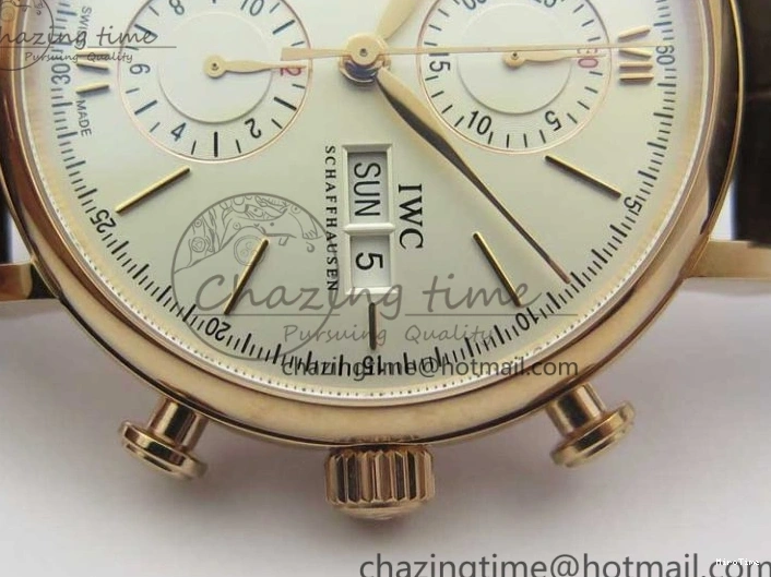 MIROTIME 0102 Efficient Portofino Chrono RG ZF 1:1 Best Edition White Dial on Brown Leather Strap A 7151